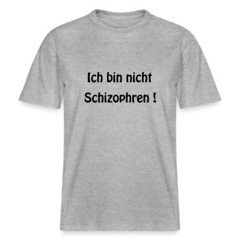 Schizo -  T-shirt unisexe RELAXED FIT en coton bio - gris chiné - Devant - Alina (178cm) & Michal (187cm)
