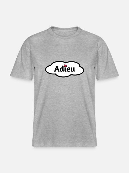 Adieu - RELAXED FIT Unisex Organic T-Shirt - Grau meliert
