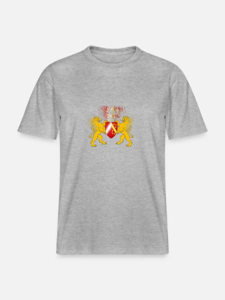 T-shirt Alsace Lions Blason Omega - T-shirt unisexe RELAXED FIT en coton bio - gris chiné
