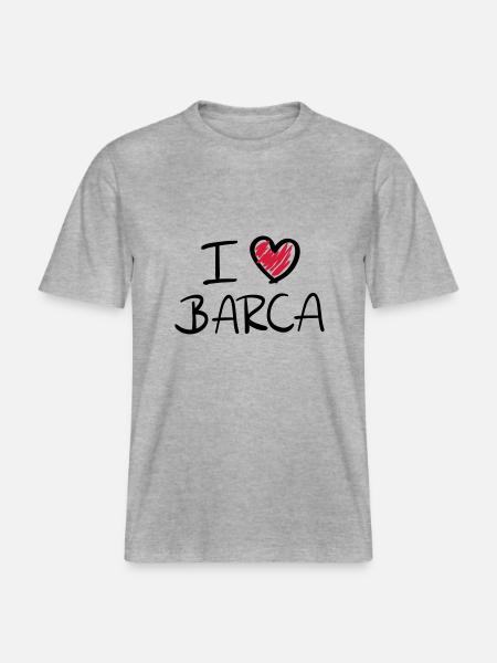 i_love_barca__f2 -  RELAXED FIT Unisex Organic T-Shirt - heather grey