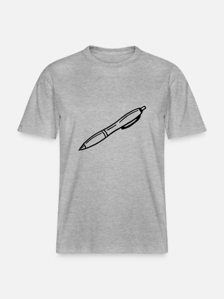 Kugelschreiber - RELAXED FIT Unisex Organic T-Shirt - Grau meliert
