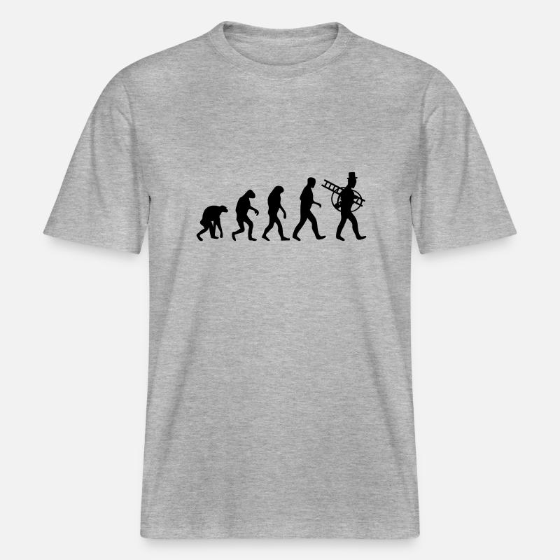 schornsteinfeger evolution -  RELAXED FIT Unisex Organic T-Shirt - Grau meliert