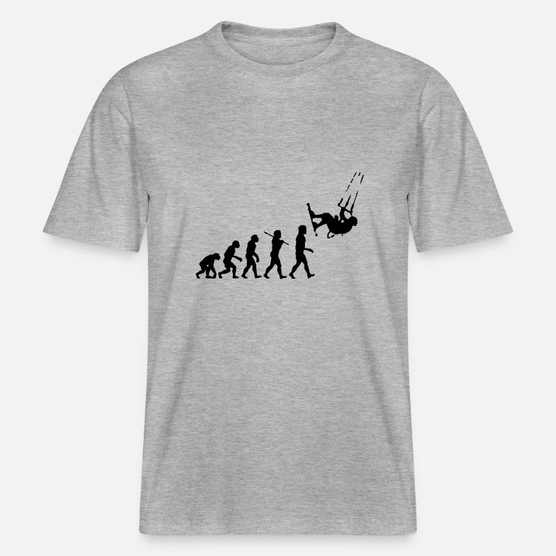 Kitesurf Evolution -  T-shirt unisexe RELAXED FIT en coton bio - gris chiné