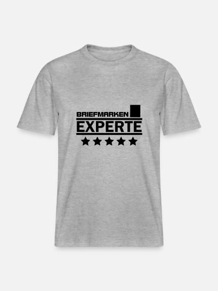 briefmarken experte -  RELAXED FIT Unisex Organic T-Shirt - Grau meliert