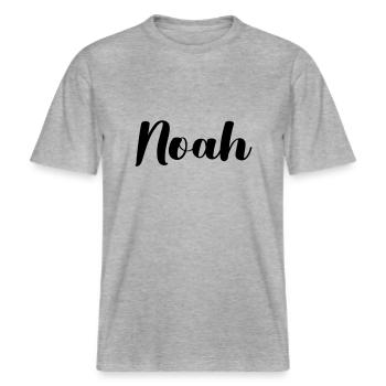 Noah -  RELAXED FIT Unisex Organic T-Shirt - heather grey - Front - Alina (178cm) & Michal (187cm)