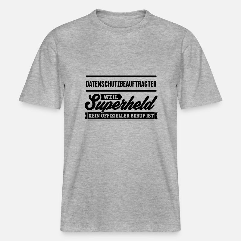 Superheld Datenschutzbeauftragter -  RELAXED FIT Unisex Organic T-Shirt - Grau meliert