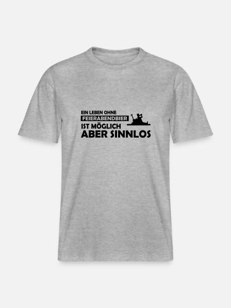 ein leben ohne feierabendbier - RELAXED FIT Unisex Organic T-Shirt - Grau meliert