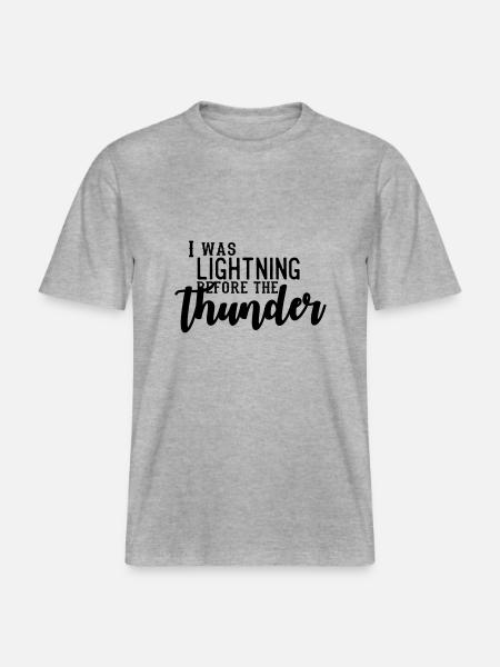 I Was Lightning Before The Thunder -  Uniseks RELAXED FIT bio-T-shirt - grijs gemêleerd