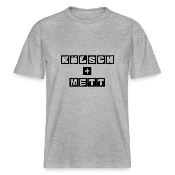 Kölsch und Mett -  RELAXED FIT Unisex Organic T-Shirt - Grau meliert - Vorne - Alina (178cm) & Michal (187cm)