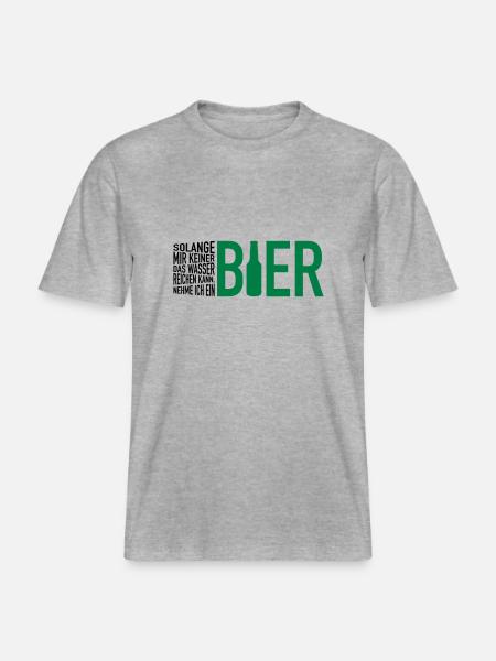 Wasser reichen. Bier -  RELAXED FIT Unisex Organic T-Shirt - Grau meliert