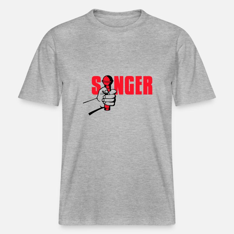 singer - T-shirt unisexe RELAXED FIT en coton bio - gris chiné
