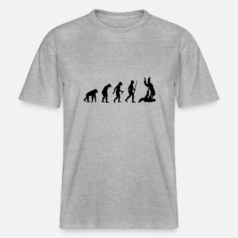 L'évolution du judo -  T-shirt unisexe RELAXED FIT en coton bio - gris chiné
