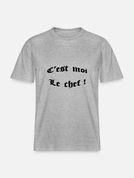 c'est moi le chef ! -  RELAXED FIT Unisex Organic T-Shirt - heather grey