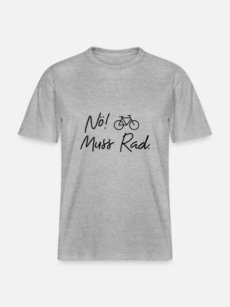 nö muss rad -  RELAXED FIT Unisex Organic T-Shirt - Grau meliert