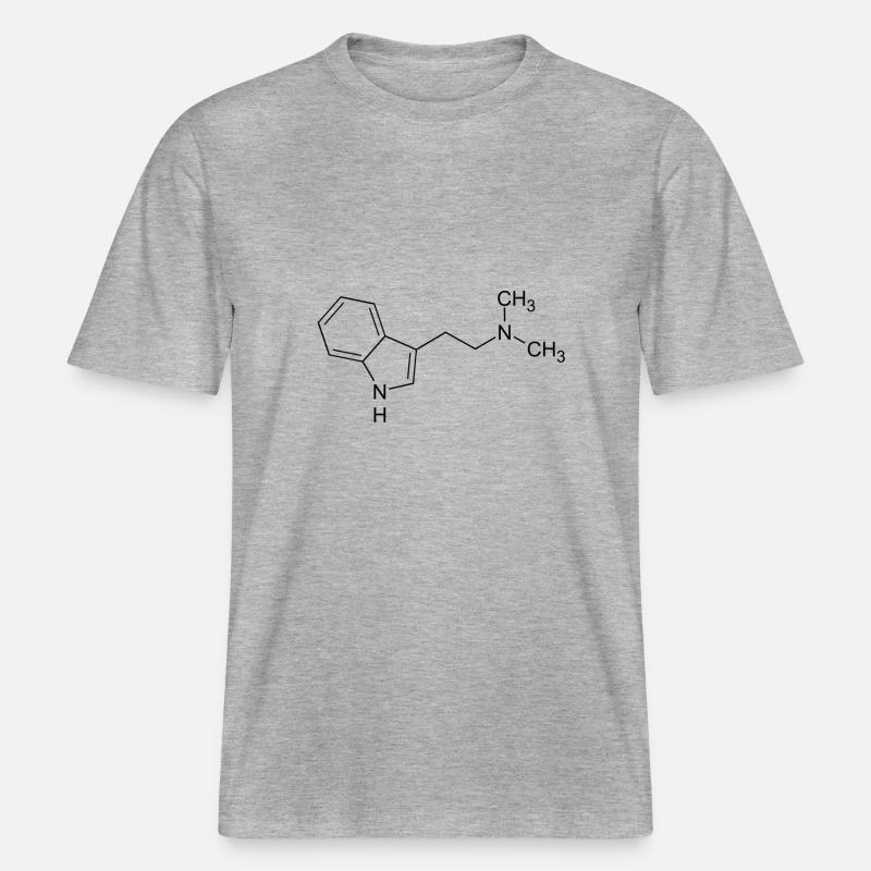 DMT dimethyltryptamine formule structurelle -  T-shirt unisexe RELAXED FIT en coton bio - gris chiné