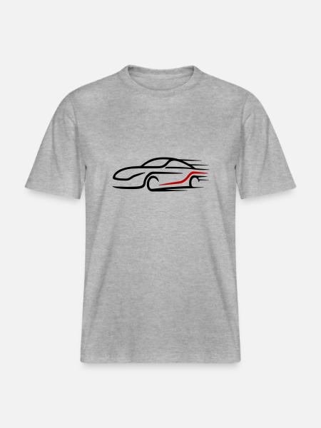 Car Turbo Logo Racing Car - RELAXED FIT Unisex Organic T-Shirt - heather grey