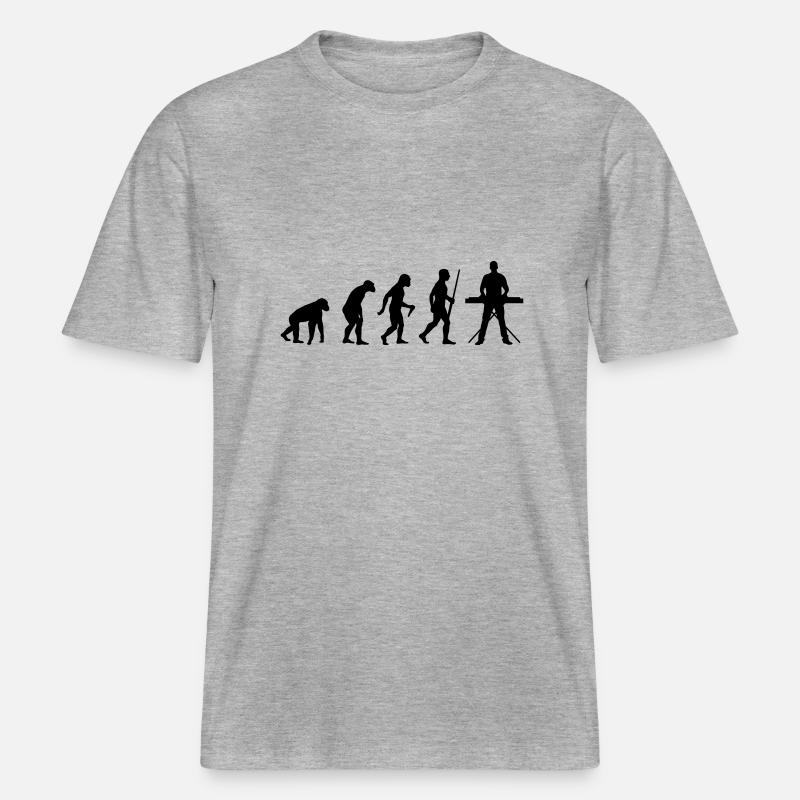 Keyboard Evolution -  RELAXED FIT Unisex Organic T-Shirt - Grau meliert