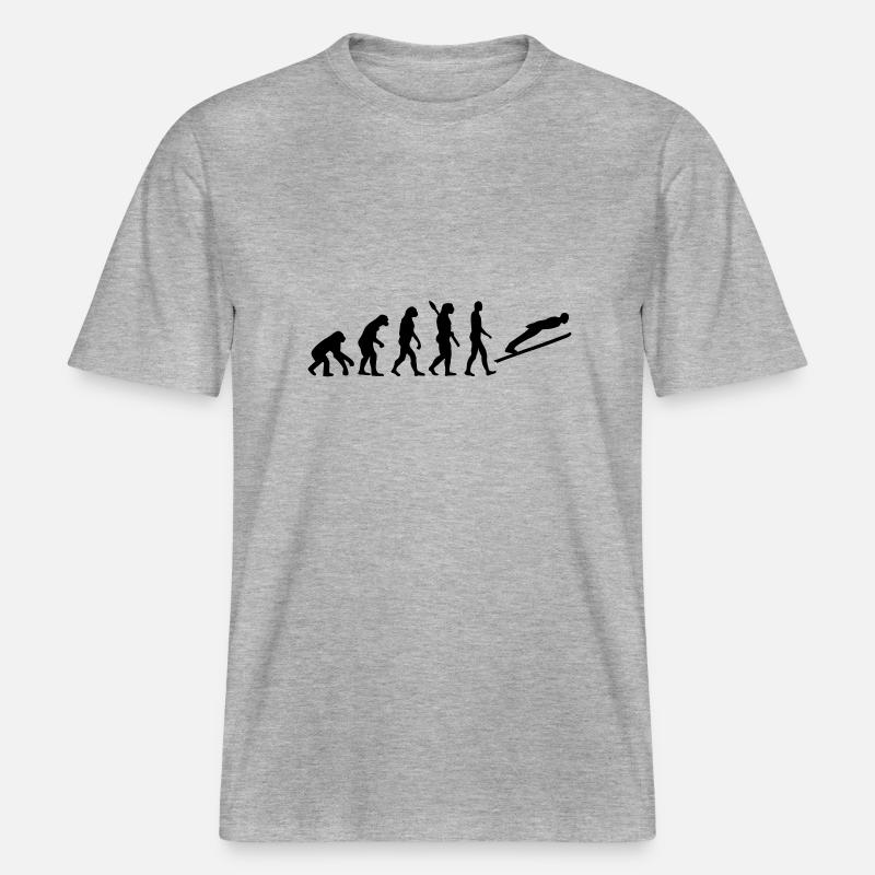 Évolution Saut à ski -  T-shirt unisexe RELAXED FIT en coton bio - gris chiné