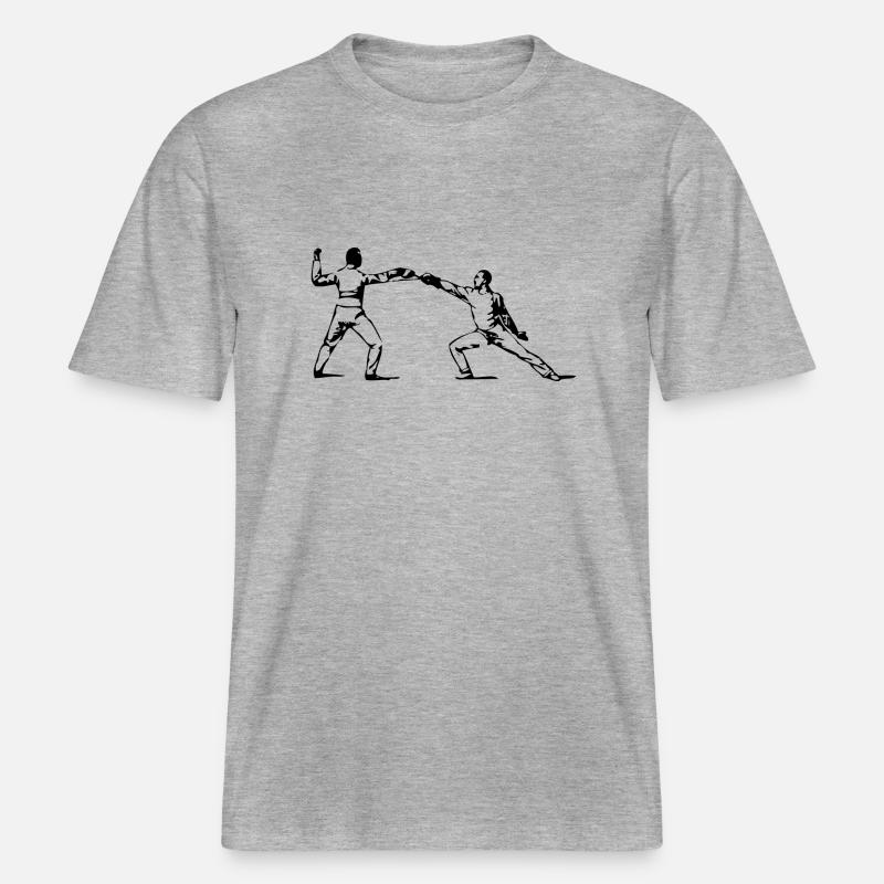 Escrime épée fleurette parade samurai9 -  T-shirt unisexe RELAXED FIT en coton bio - gris chiné