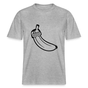 celebrate party fun sunglasses headhoerer dj cool -  RELAXED FIT Unisex Organic T-Shirt - heather grey - Front - Alina (178cm) & Michal (187cm)