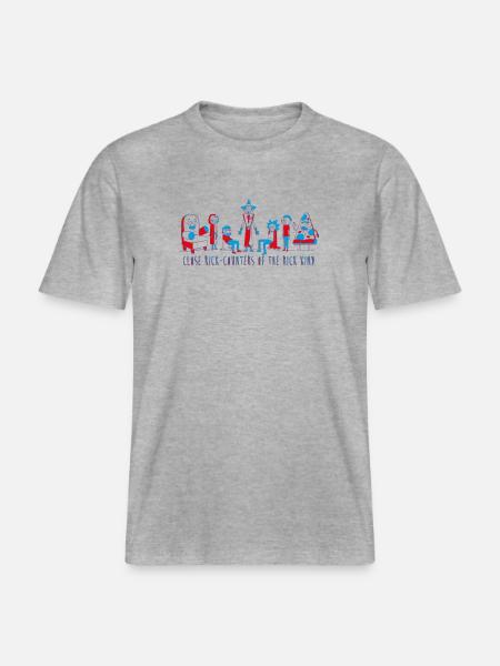 Rick And Morty Close Rick-Counters Drawing -  RELAXED FIT Unisex Organic T-Shirt - heather grey