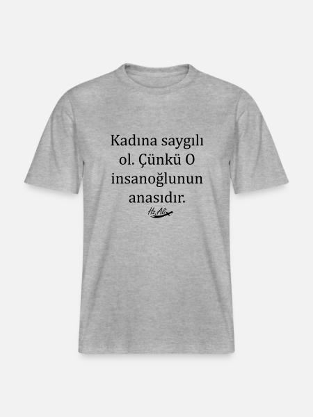 Hz. Ali Sözleri - RELAXED FIT Unisex Organic T-Shirt - Grau meliert