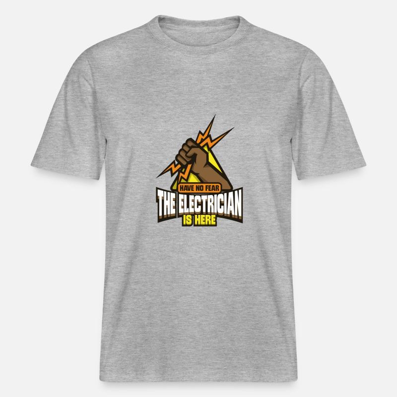 Electrician Electrical Engineer Lineman Electrical -  RELAXED FIT Unisex Organic T-Shirt - heather grey
