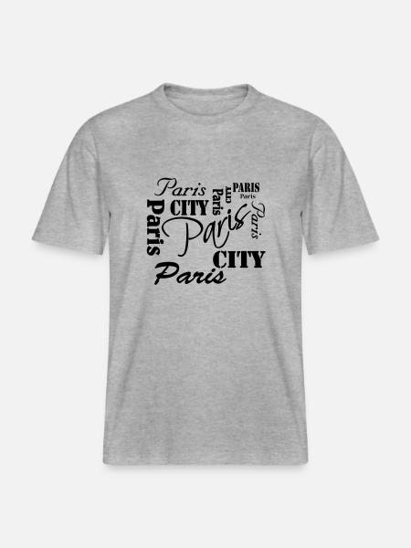 Paris - T-shirt unisexe RELAXED FIT en coton bio - gris chiné