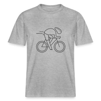 Fahrrad Fahrrad Fahrrad Fahrrad Radfahren Rad Rennrad -  RELAXED FIT Unisex Organic T-Shirt - Grau meliert - Vorne - Alina (178cm) & Michal (187cm)