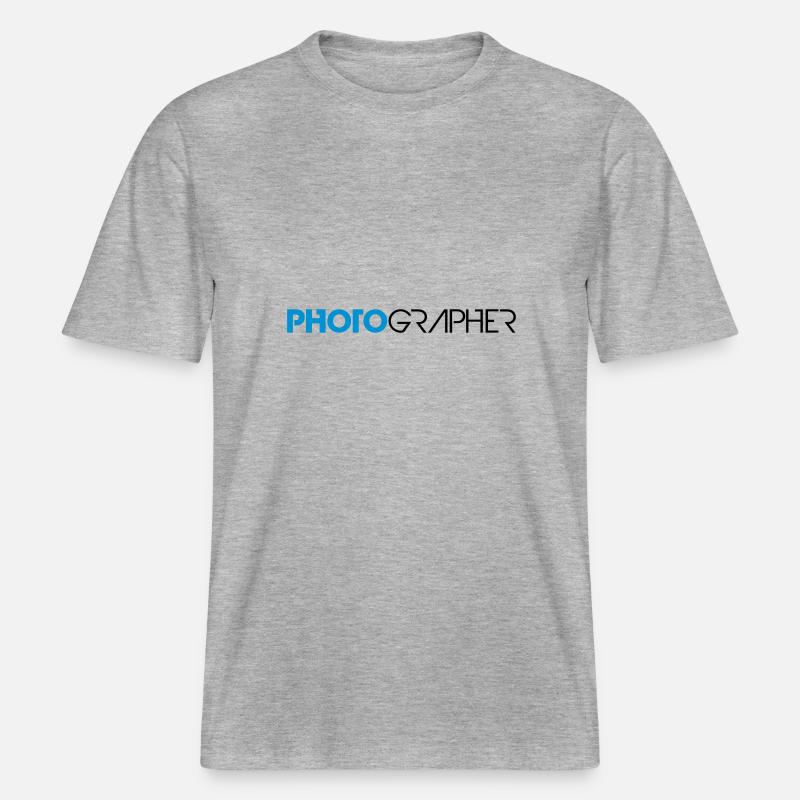 Photographe cool texte Design - T-shirt unisexe RELAXED FIT en coton bio - gris chiné