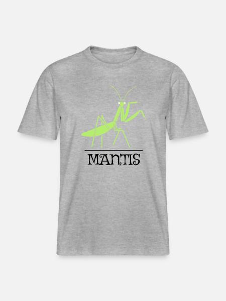 Gottesanbeterin – Illustration für Naturfreunde - RELAXED FIT Unisex Organic T-Shirt - Grau meliert