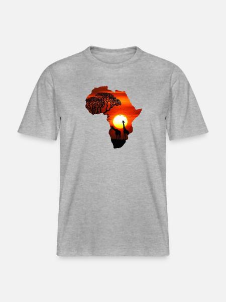 Afrika safari kontinent -  Økologisk unisex T-shirt RELAXED FIT - grå meleret