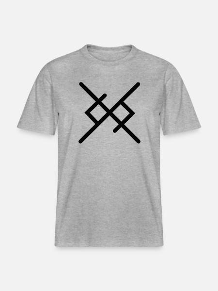 Ewige Liebe in Wikingerrunen -  RELAXED FIT Unisex Organic T-Shirt - Grau meliert