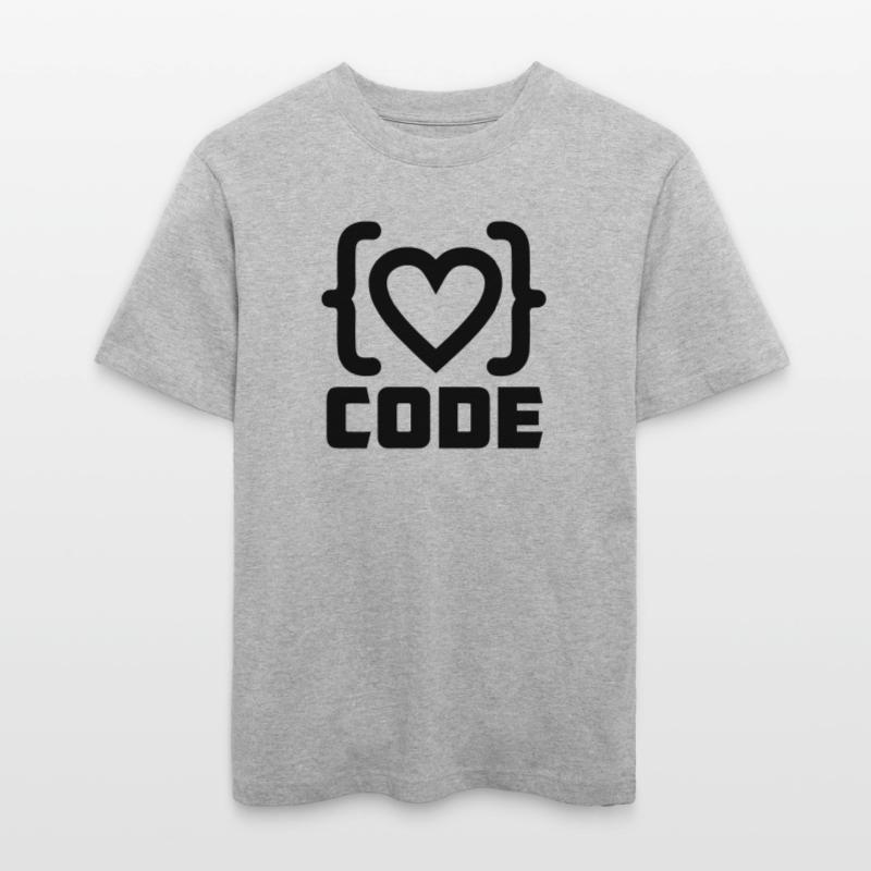 Herzprogrammierer Code Logo mit Text CODE  RELAXED FIT Unisex Organic T-Shirt