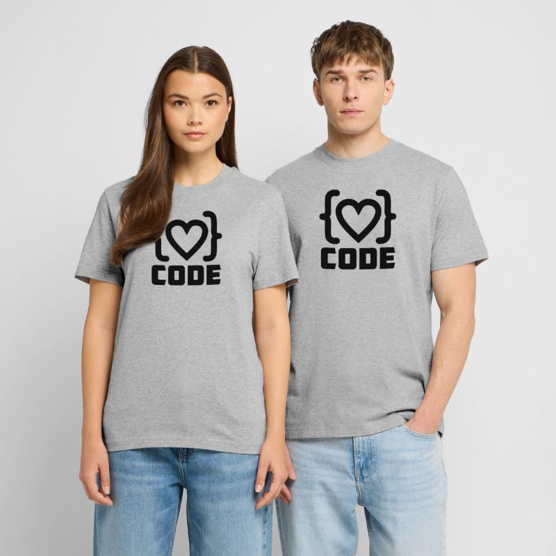 Herzprogrammierer Code Logo mit Text CODE  RELAXED FIT Unisex Organic T-Shirt