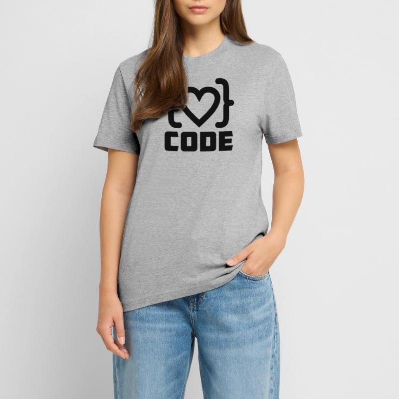 Herzprogrammierer Code Logo mit Text CODE  RELAXED FIT Unisex Organic T-Shirt