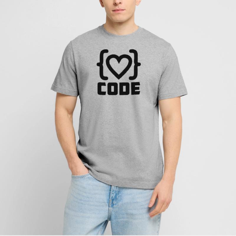 Herzprogrammierer Code Logo mit Text CODE  RELAXED FIT Unisex Organic T-Shirt