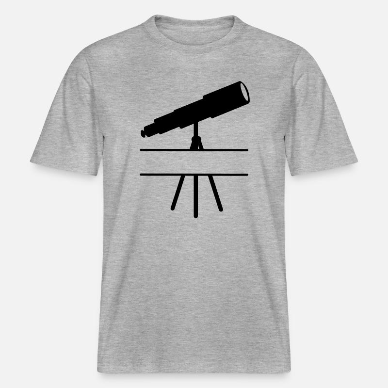 Teleskop-Schattenbild mit Leerzeichen oder Balken -  RELAXED FIT Unisex Organic T-Shirt - Grau meliert
