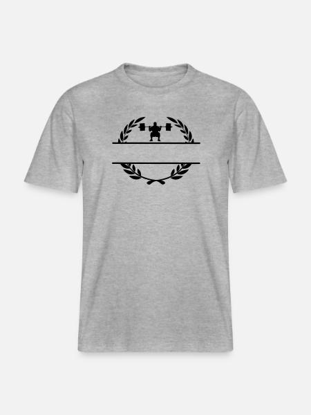 Gewichtheber im Lorbeerkranz - RELAXED FIT Unisex Organic T-Shirt - Grau meliert