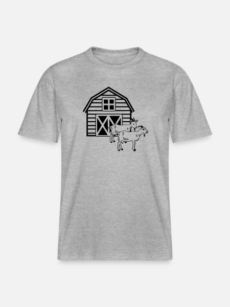 Élevage caprin deux chèvres -  T-shirt unisexe RELAXED FIT en coton bio - gris chiné