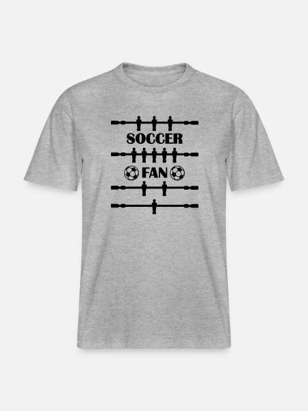 SOCCER FAN Tischfußball - RELAXED FIT Unisex Organic T-Shirt - Grau meliert