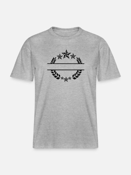 Laurel wreath with stars - RELAXED FIT Unisex Organic T-Shirt - heather grey