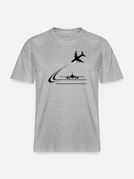 Atterrissage d’aéronefs -  T-shirt unisexe RELAXED FIT en coton bio - gris chiné