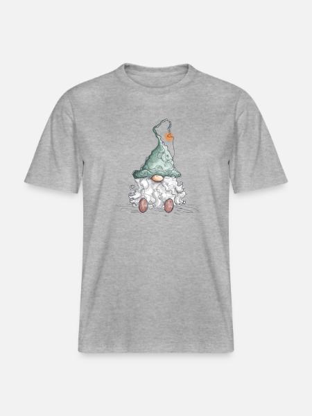 Gnome Dwarf Christmas Gnome Holidays -  RELAXED FIT Unisex Organic T-Shirt - heather grey