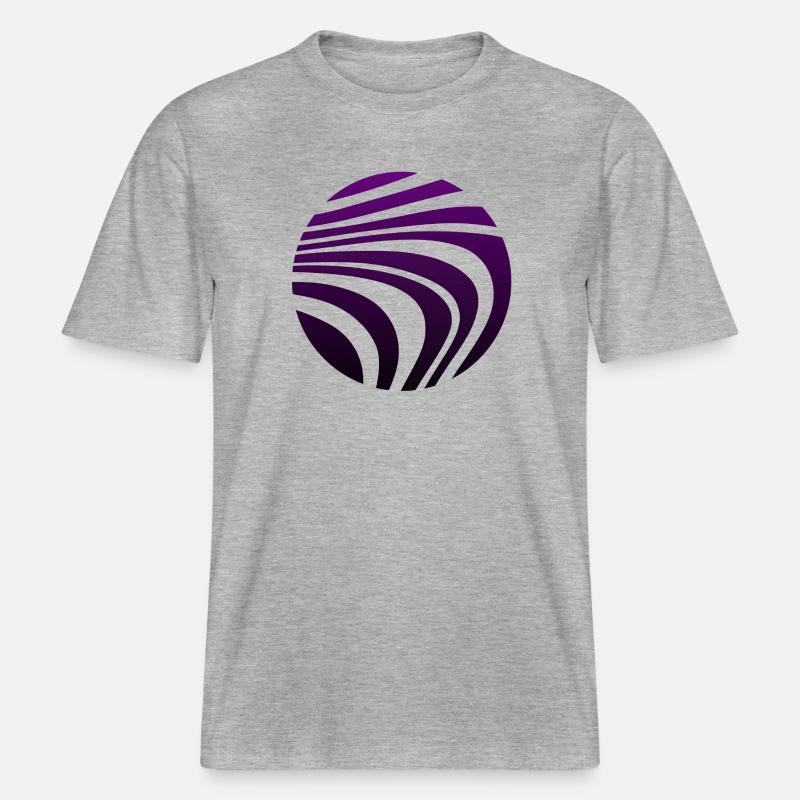 Psychedelic Pattern Violet Gradient -  RELAXED FIT Unisex Organic T-Shirt - heather grey