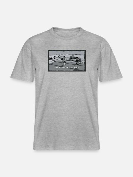 Foosball – Grip, Timing, Goal - RELAXED FIT Unisex Organic T-Shirt - heather grey