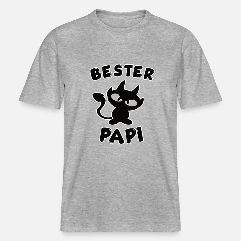 cooles bester Papi Design -  RELAXED FIT Unisex Organic T-Shirt - Grau meliert