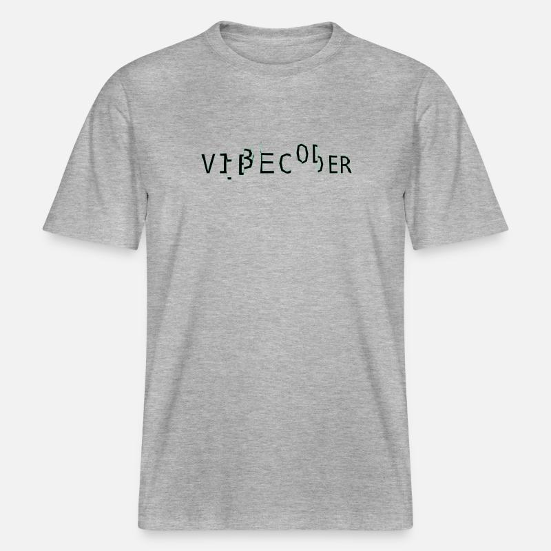 vibecoder_mono bug -  T-shirt unisexe RELAXED FIT en coton bio - gris chiné