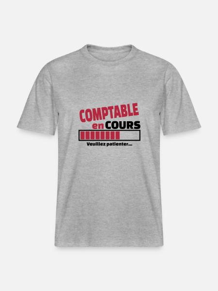 comptable en cours -  T-shirt unisexe RELAXED FIT en coton bio - gris chiné