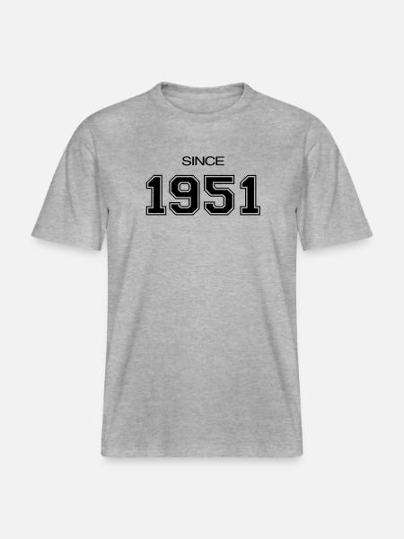 1951 birthday gift -  RELAXED FIT Unisex Organic T-Shirt - heather grey